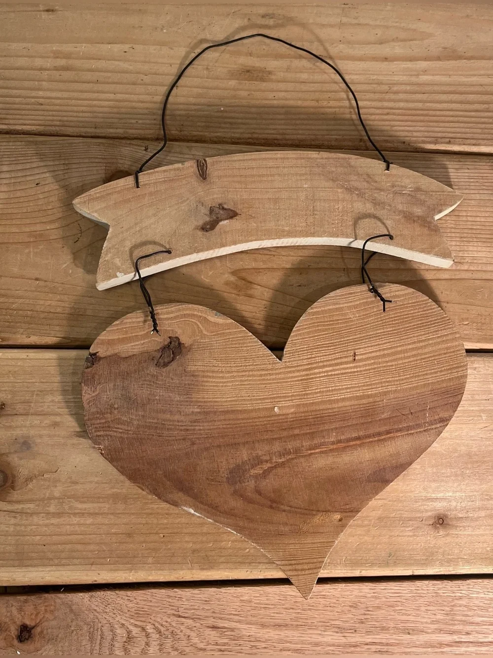 Wood Heart Floral Welcome Wall Hanging Country Garden Cottage Core Painted